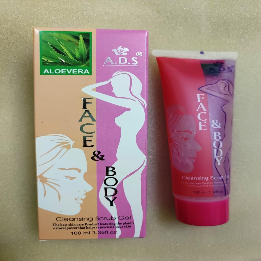 Face and body cleansing scrub gel