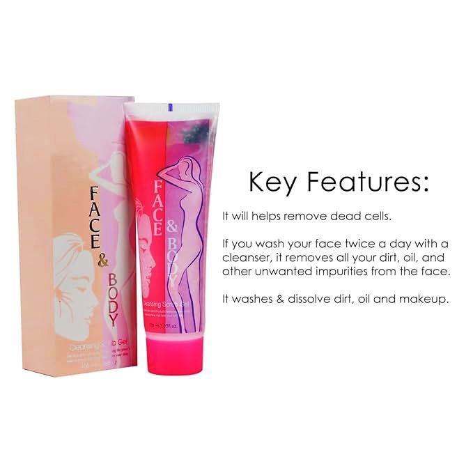 Face and body cleansing scrub gel