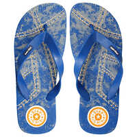 2518bl Gents Hawai Slippers - Rubber, Sizes 6-10, Blue With Black Straps | Slip-on, Water Resistant, Textured Sole