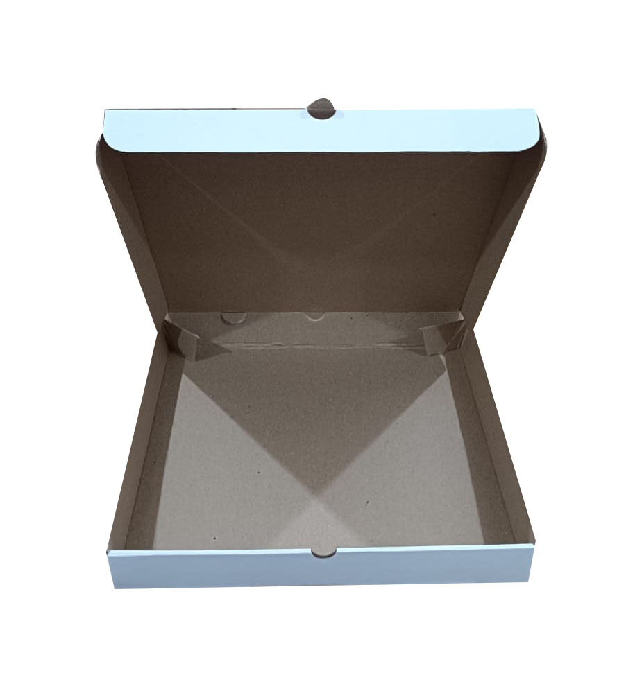 Single Wall 3 Ply Corrugated White Box for Pizza Packaging