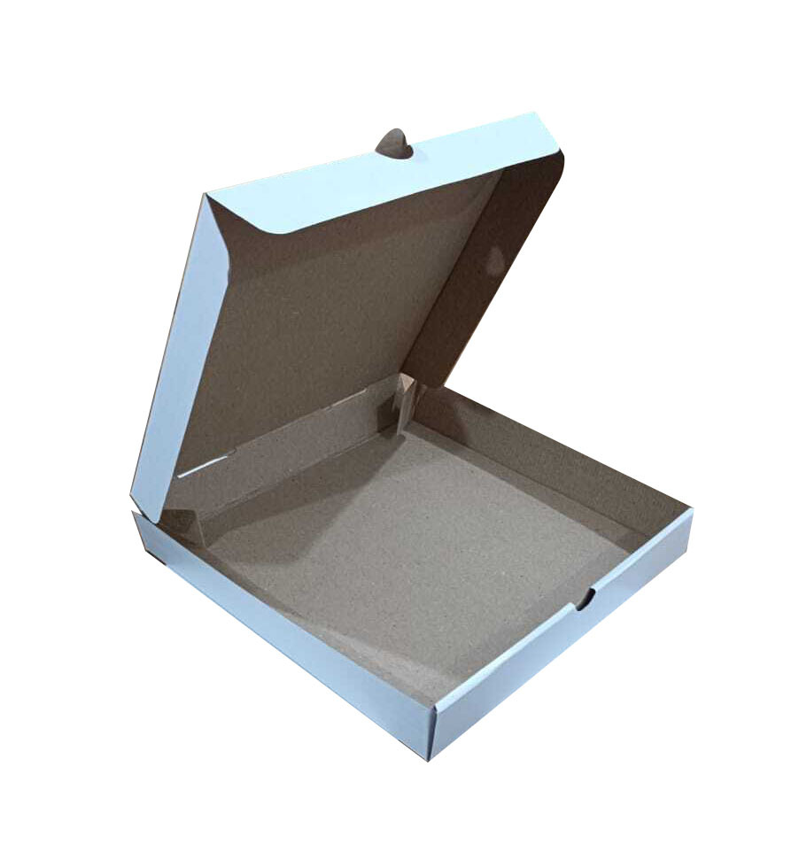 Single Wall 3 Ply Corrugated White Box for Pizza Packaging