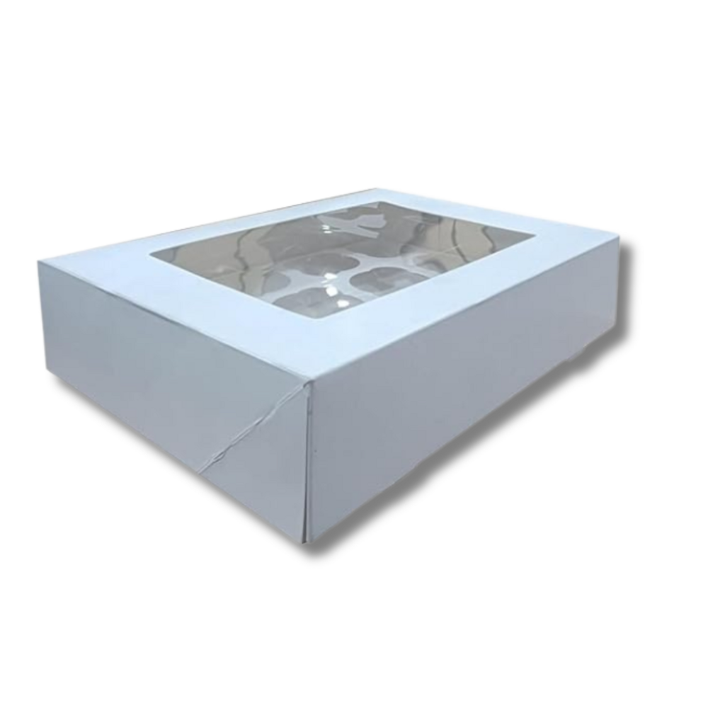 12 Piece Cupcake Box - Color: White
