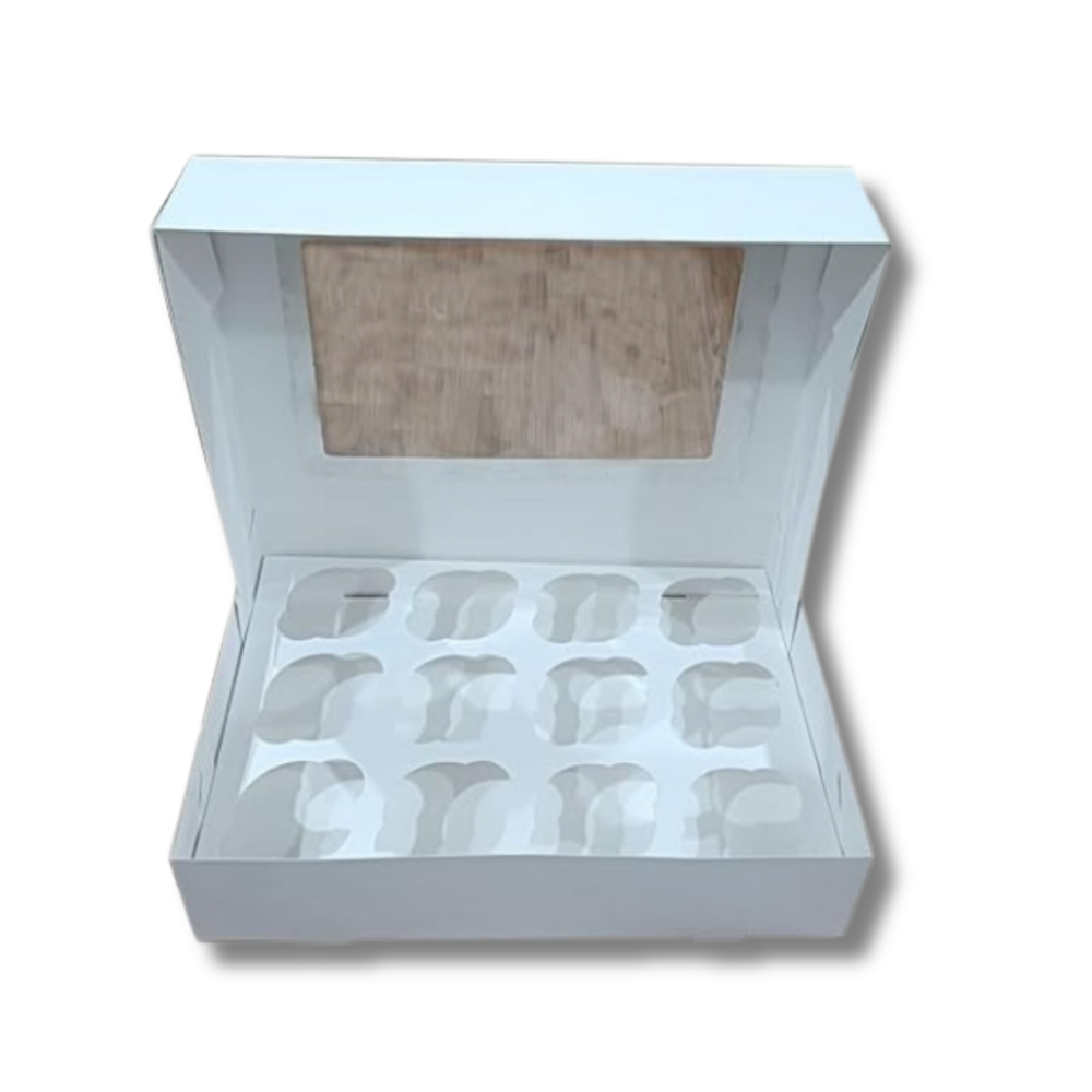 12 Piece Cupcake Box - Color: White