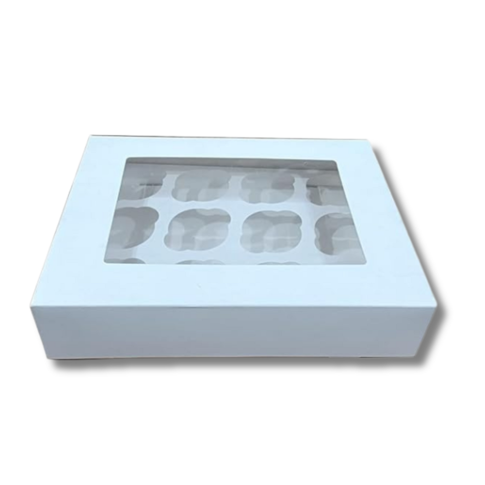 12 Piece Cupcake Box - Color: White