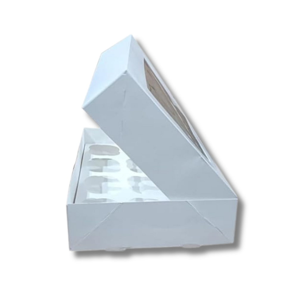 12 Piece Cupcake Box - Color: White