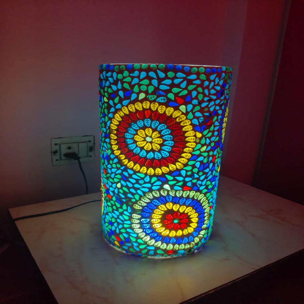 Mosaic Glass Pipe Lamp | Pipe shaped Glass Table Lamp