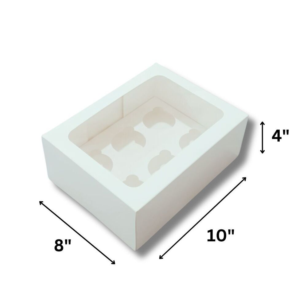 6 Piece Cupcake Box - Color: White