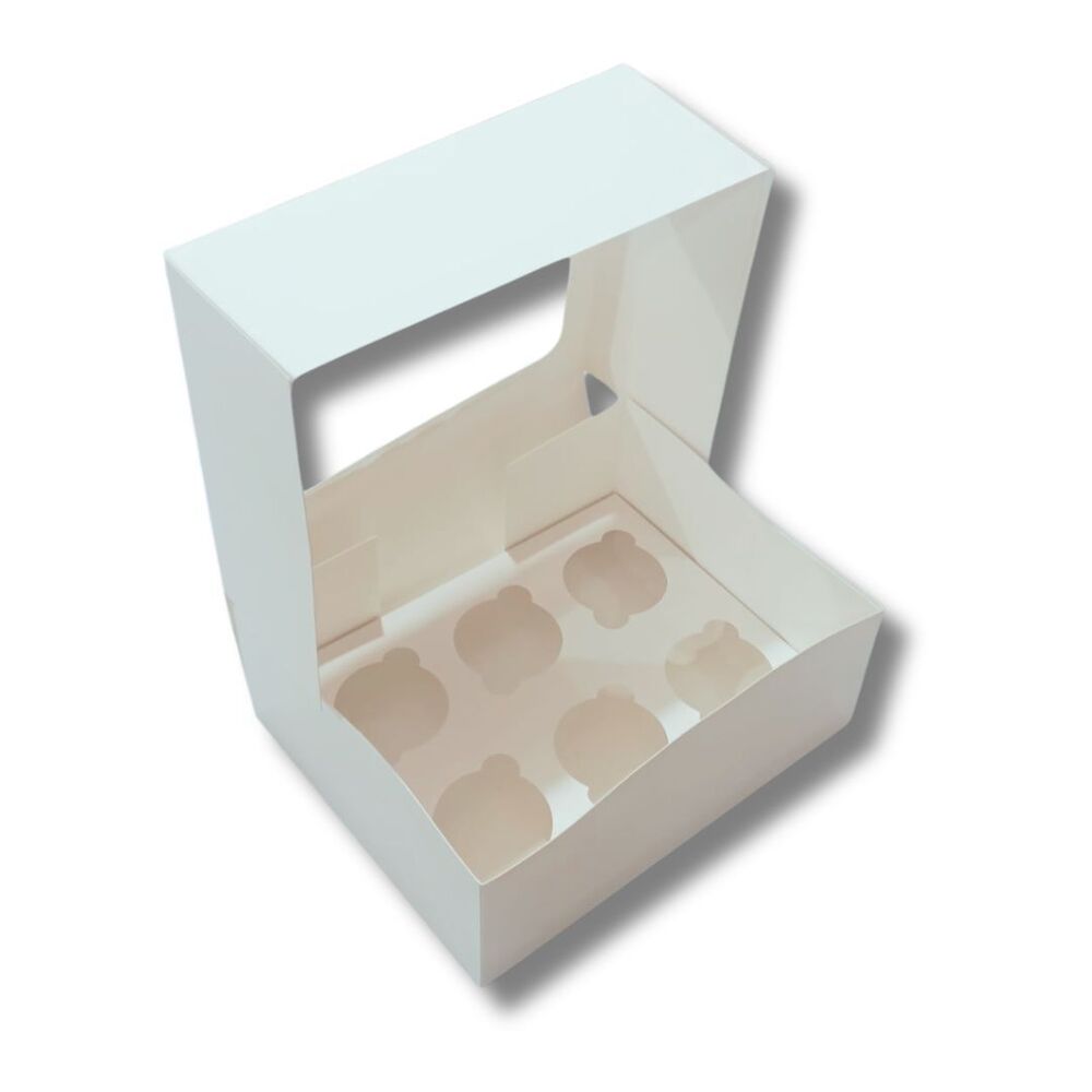 6 Piece Cupcake Box - Color: White