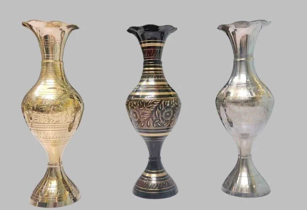 Brass Flower Pots - Color: Golden