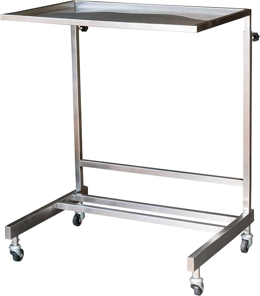 Stainless Steel Tray Trolley - Three Shelf Design, Swivel Wheels, Elevated Integrated Handles, Polished Finish For Instrument Transport In Hospitals & Industries