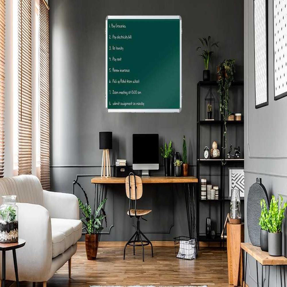 Sds02 Aluminum Frame Green Chalkboard For School - Green Writing Board, Available In Sizes 1x1 To 8x4, Rectangle Shape, Professional Style