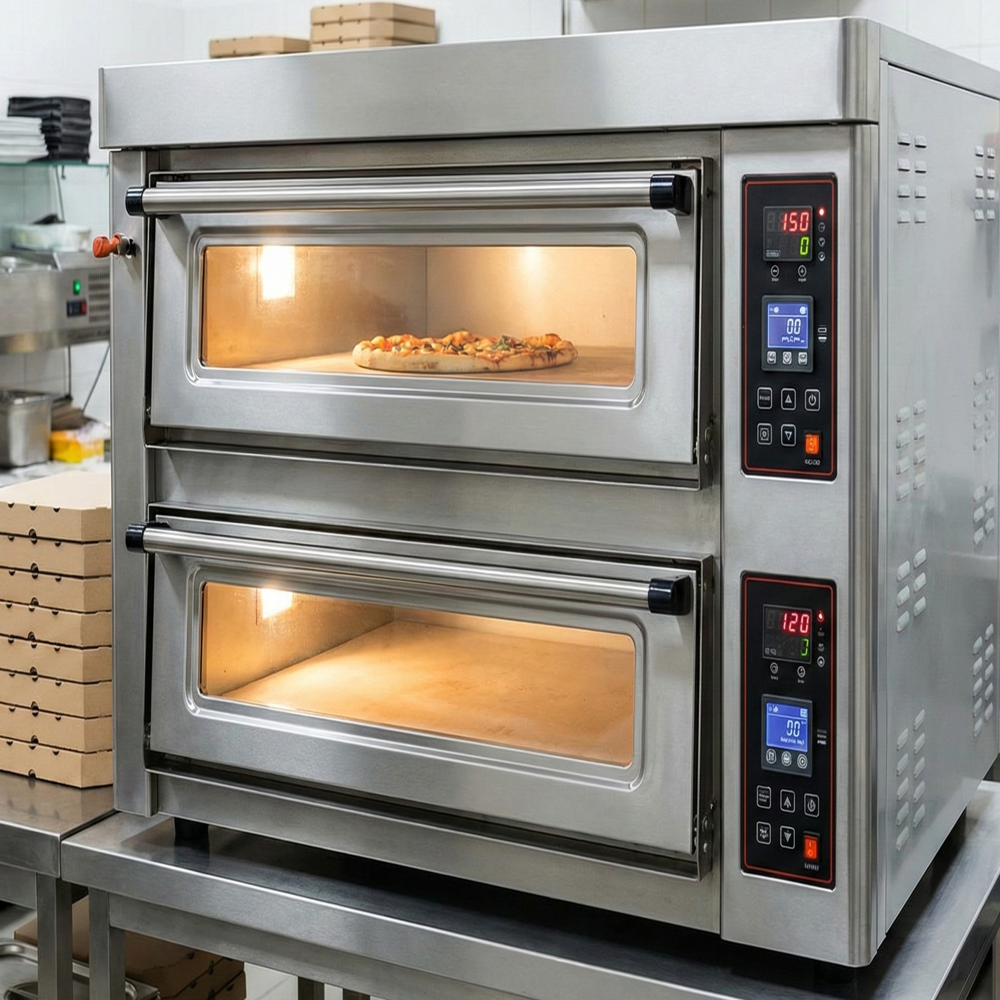 Double Deck Pizza Oven - Material: Stainless Steel