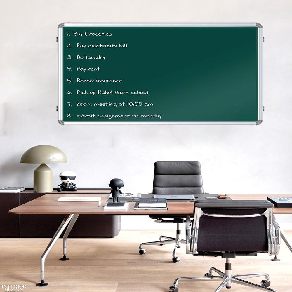 Sds19 Aluminum Frame Green Chalkboard For College - Rectangle Design, All Sizes Available 1x1 To 8x4 | Professional Style For School, Office, Home
