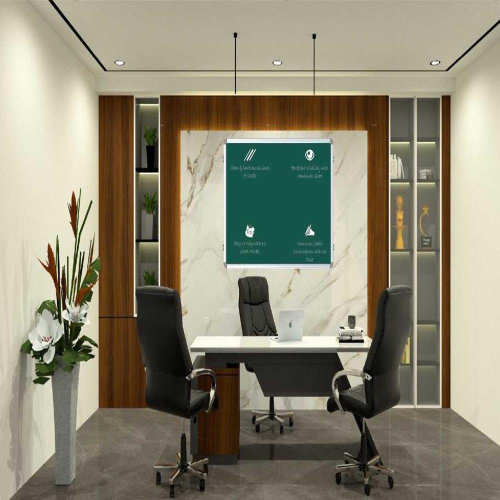 Sds19 Aluminum Frame Green Chalkboard For College - Rectangle Design, All Sizes Available 1x1 To 8x4 | Professional Style For School, Office, Home