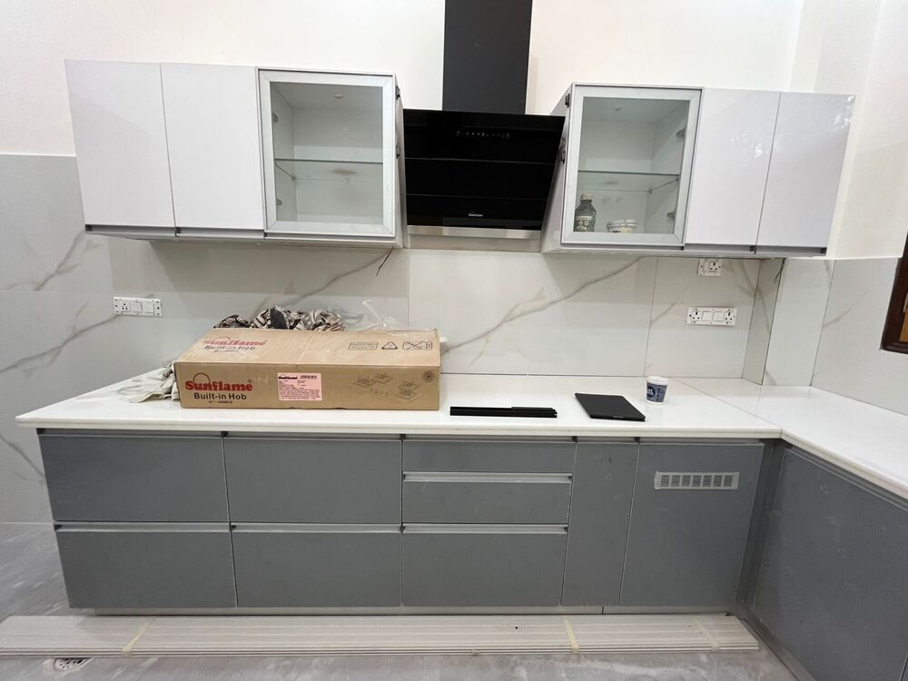 Grey And White Acrylic Kitchen