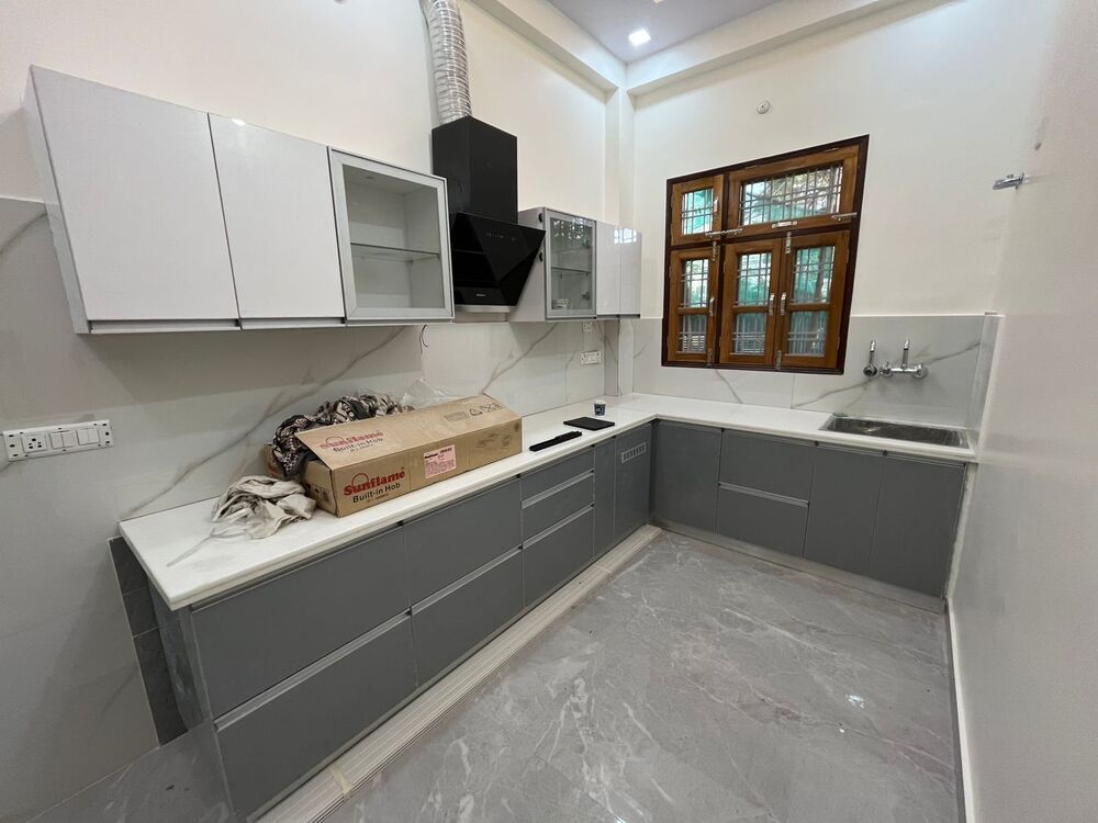 Grey And White Acrylic Kitchen