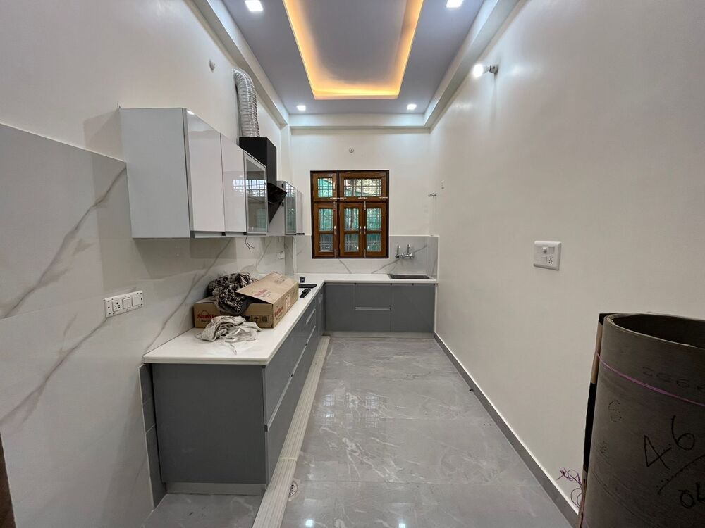 Grey And White Acrylic Kitchen