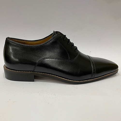 Mens Black Leather Shoes - Design: Plain