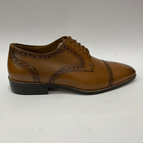 Brown Leather Classic Shoes - Feature: Breathable