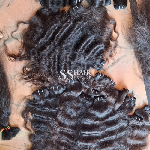 Raw Hair Bundles Indian Weaves Sewn In Weft Human Hair Extensions 12-36inch