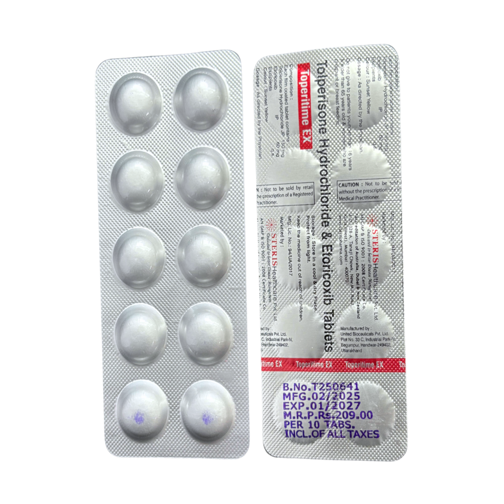 Tolperisone Hcl 150mg & Etoricoxib 60mg Tab