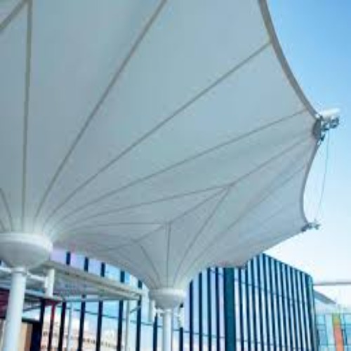 Tensile Fabric Structure - High Tensile Steel Frame, Custom Size, White, Fire & Wind Resistant, Uv Protected, Pre-fabricated Assembly