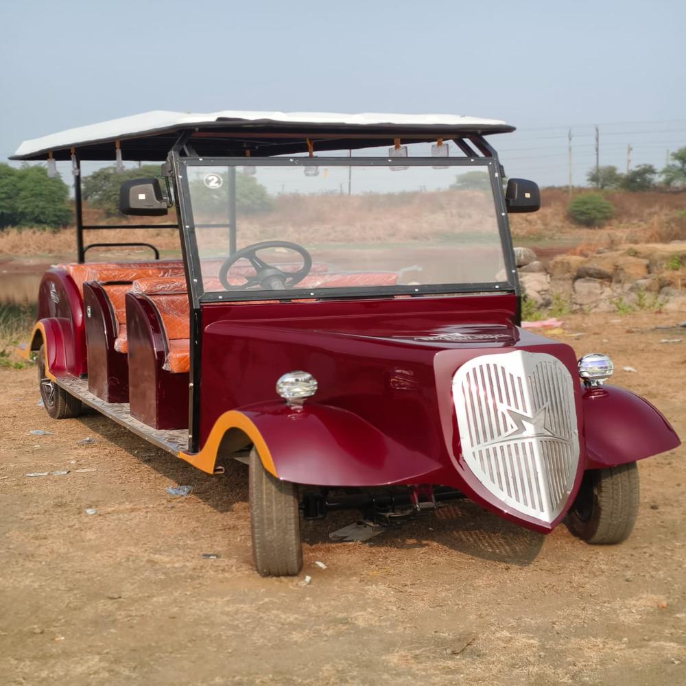 Vintage Golf Cart Gcv6 - Rustproof Steel Chassis, Frp Body, 6 Seater, 3 Kw Ac Motor | Hydraulic Drum Brakes, Rack & Pinion Steering, Smart Charger