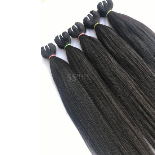 Straight Human Hair Bundles Weaves Sew In Weft Extensions Indian Hair