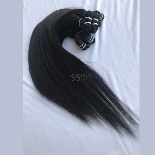 Straight Human Hair Bundles Weaves Sew In Weft Extensions Indian Hair
