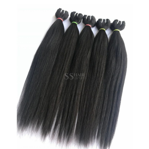 Straight Human Hair Bundles Weaves Sew In Weft Extensions Indian Hair