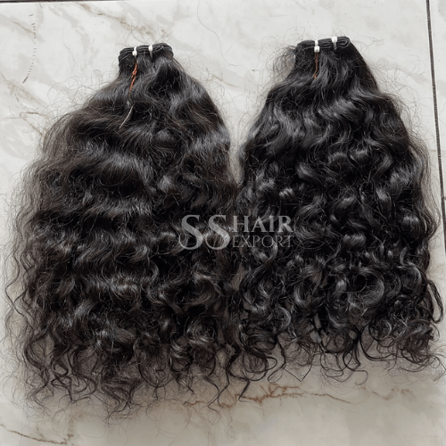 Natural Indian Curly Hair Weave Human Hair Bundles Sewn In Weft Extensions