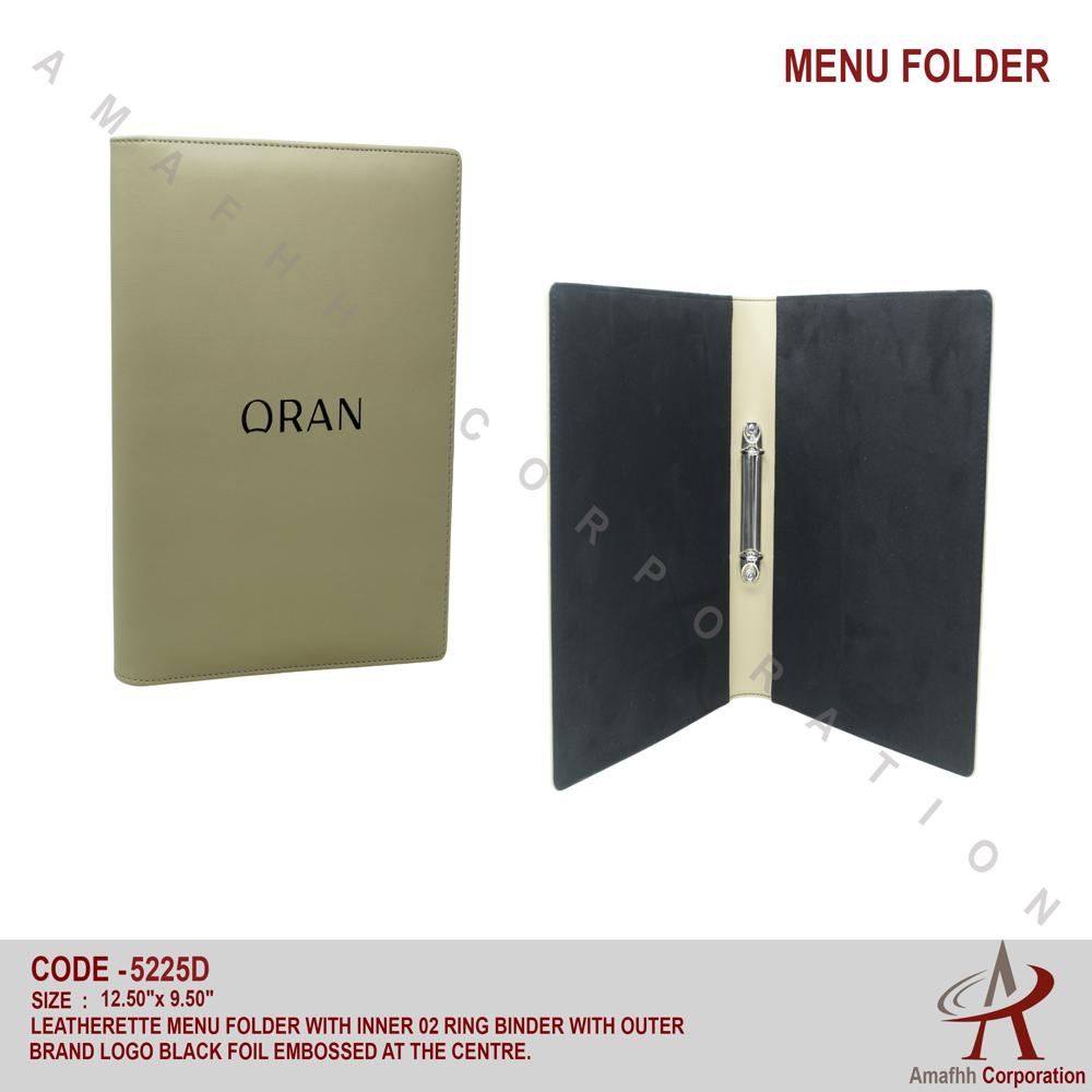 Leatherette Menu Folder - Color: Grey