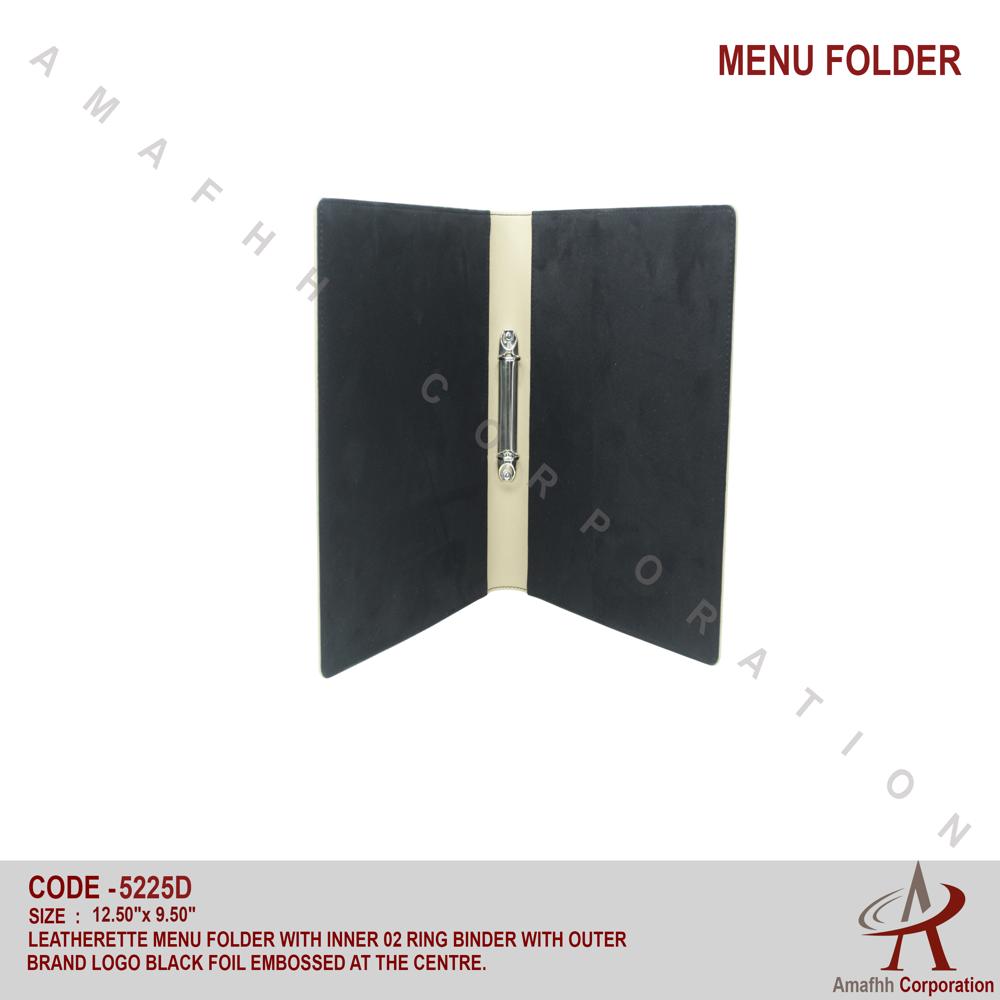 Leatherette Menu Folder - Color: Grey