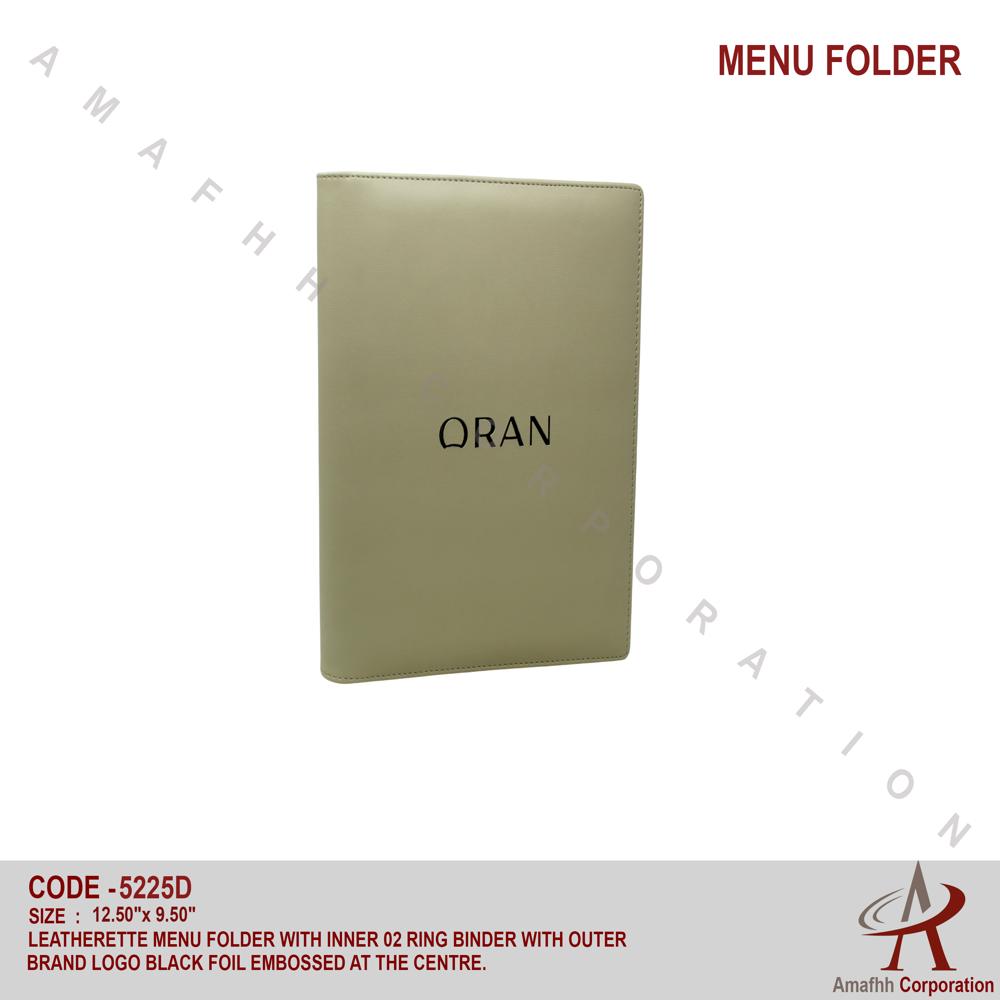 Leatherette Menu Folder - Color: Grey
