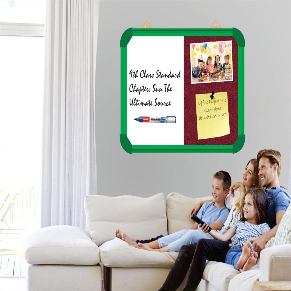 Sds011 Notice Board For School - Non Magnetic Aluminum & Wooden Frame, All Sizes Available | Ideal For Office, School, College, Home