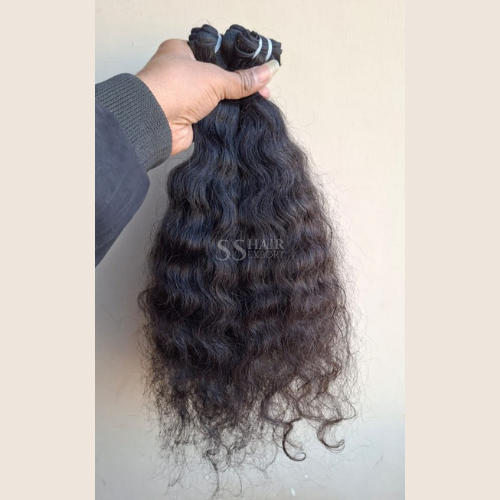 Curly Weft Hair Extensions Human Hair Weaves Sewn In Bundles Supplier