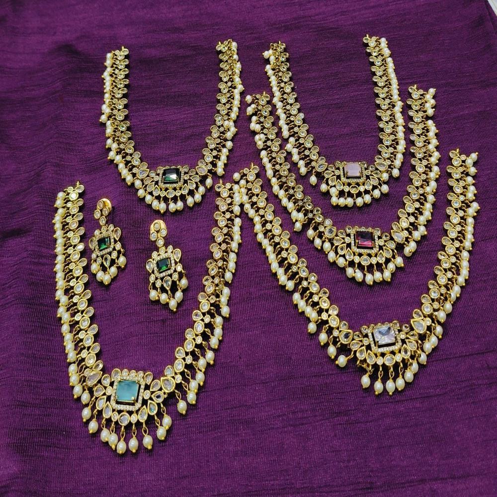 Antique Royal Pearl Necklace Set - Color: Different Available