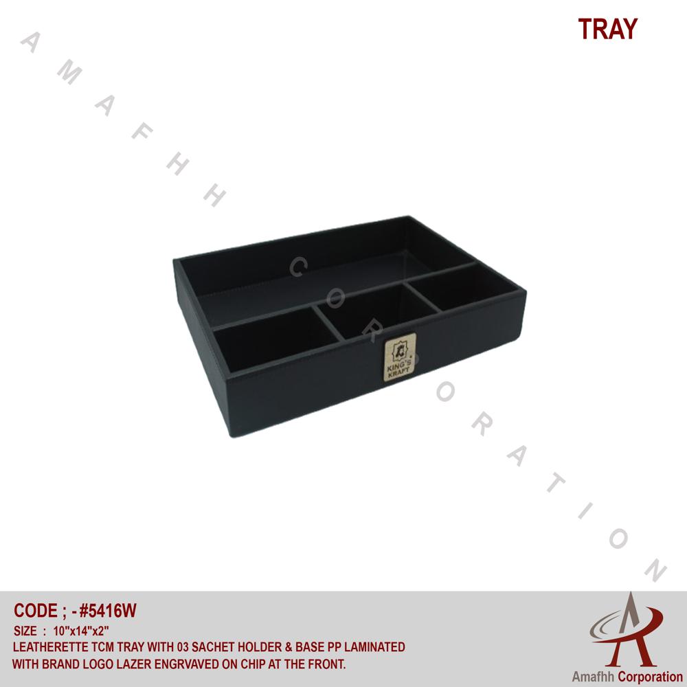 Leatherette Trays - Color: Black