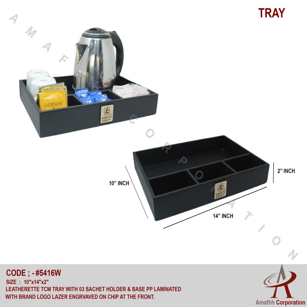 Leatherette Trays - Color: Black