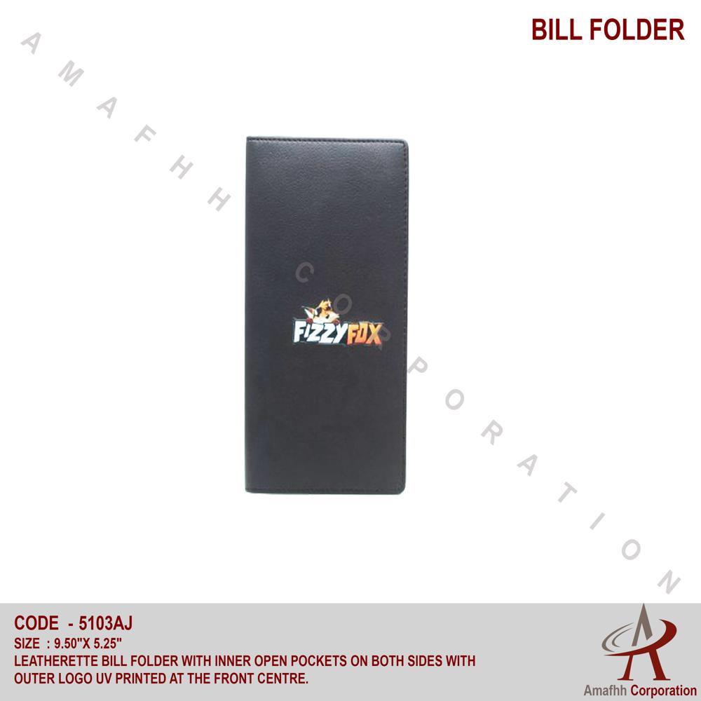 Leatherette Bill Folder - Color: Black
