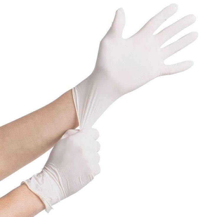 Latex Examination Gloves - Color: White