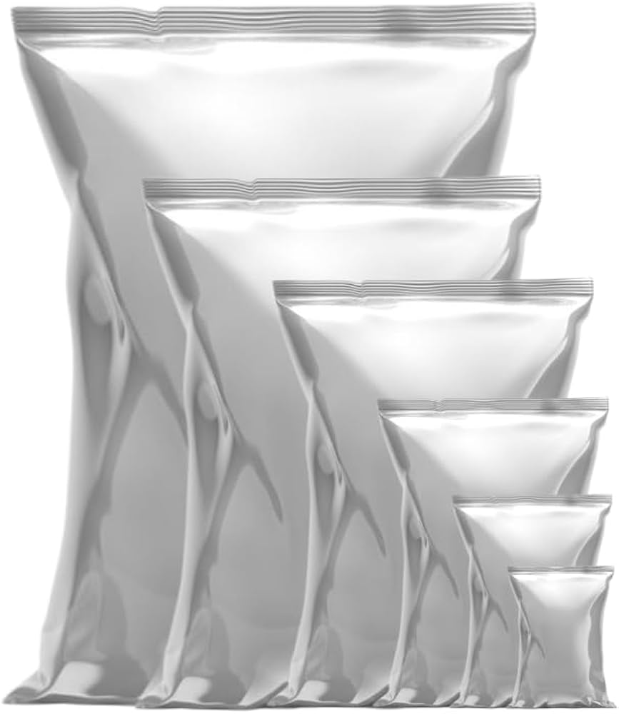 Vacuum PP Pouches One Side Transparent & One Side Sliver