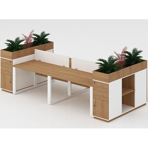 4 Seater Work Stations - Color: Classic Brown / Black / Custom