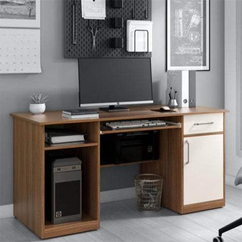 Computer Table With Drawer - Color: White