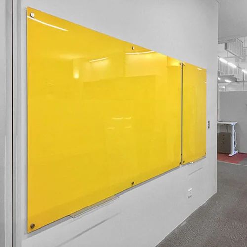 MAGNETIC GLASS WRITING BOARD YELLOW