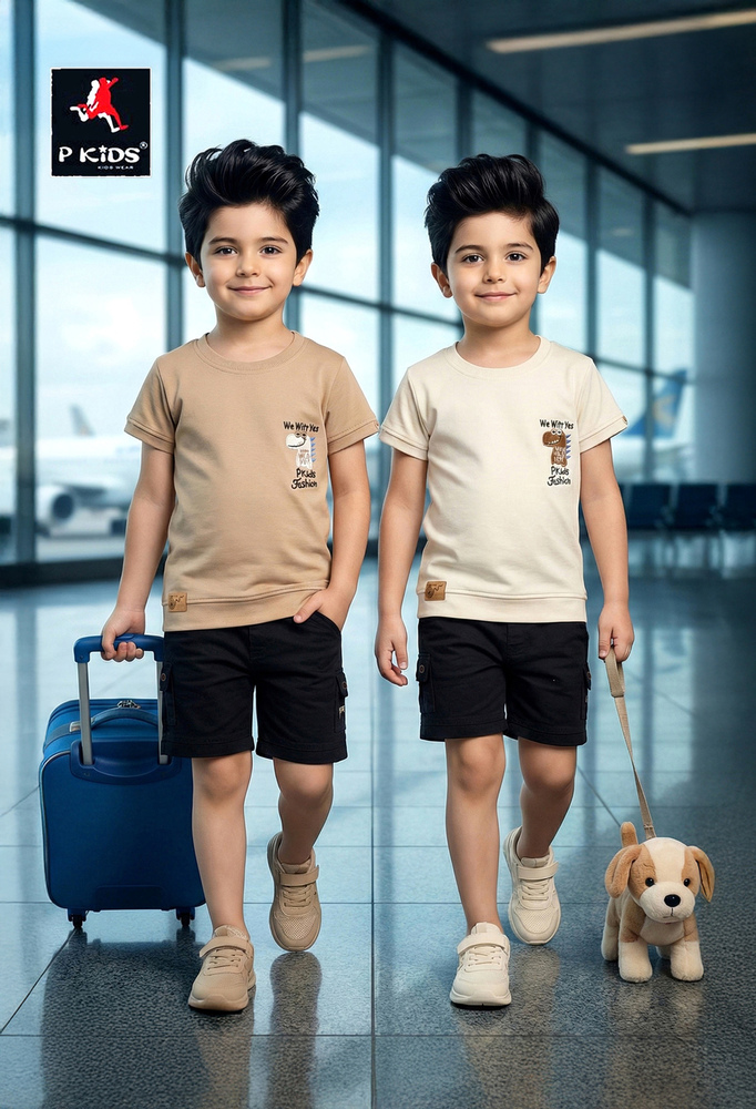 Kids Round Neck T Shirt With Shorts - Age Group: 1-2 Year