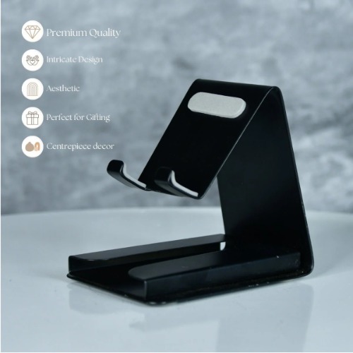 (SS-252) White Padded Metal Phone Stand with Card Holder