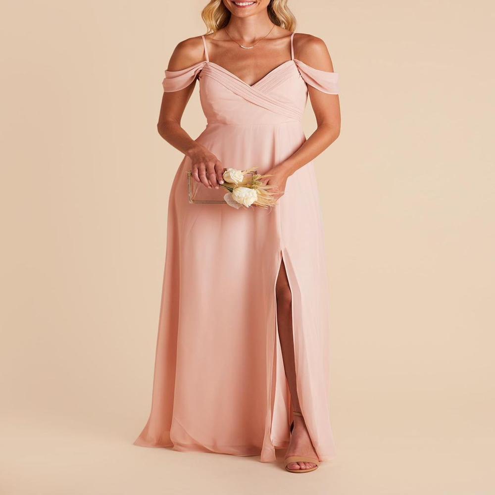 Export surplus Womens Elegant OffShoulder Chiffon Maxi Dress