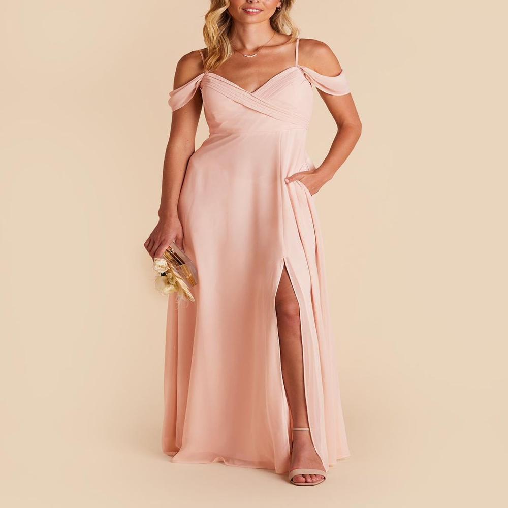 Export surplus Womens Elegant OffShoulder Chiffon Maxi Dress