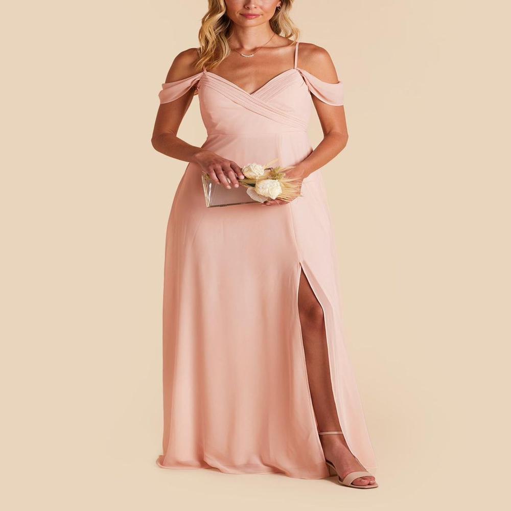 Export surplus Womens Elegant OffShoulder Chiffon Maxi Dress